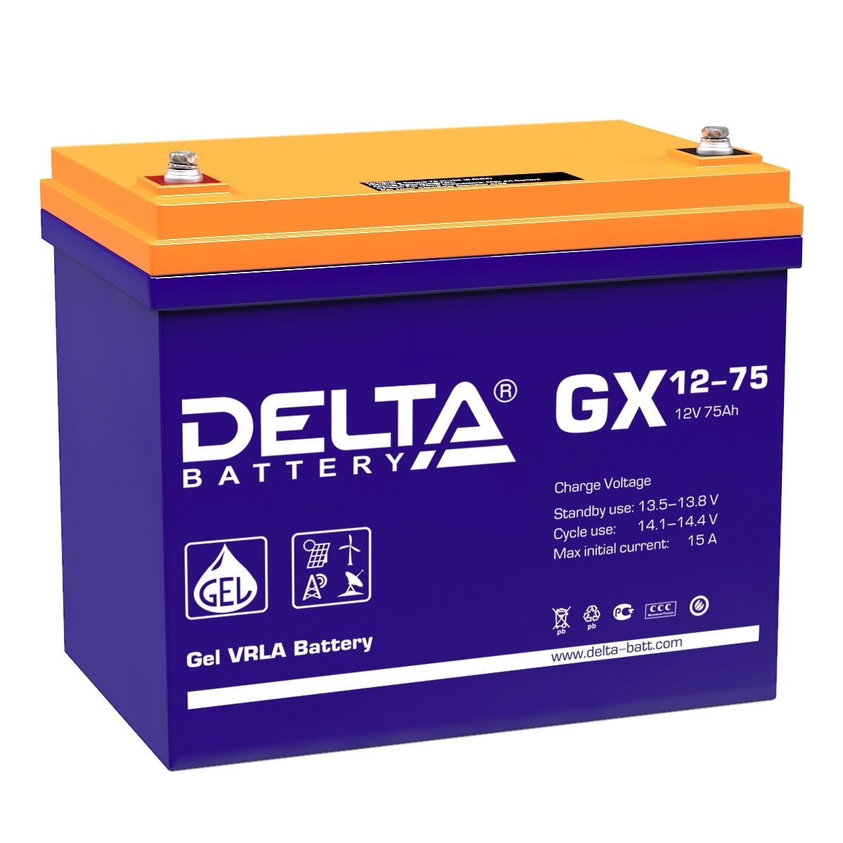 Аккумуляторная батарея Delta GX12-75