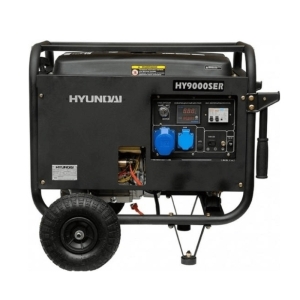 Однофазный бензиновый генератор Hyundai HY 9000 SER, вид сбоку